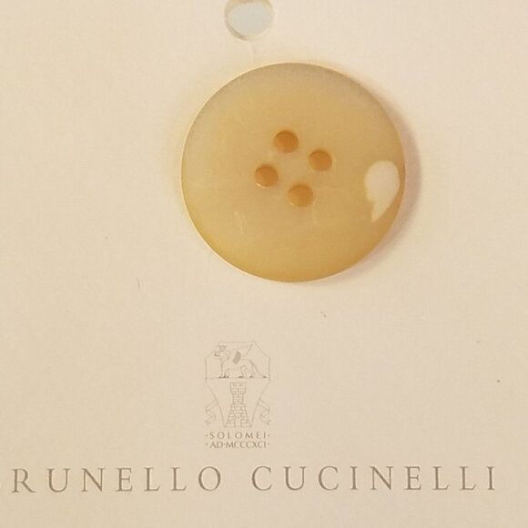 Brunello Cucinelli Replacement Button 4 Hole Beige Luster Button - Picture 5 of 9